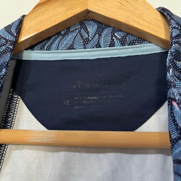 Peter Millar Palm Performance Stretch 1/4 Zip Top Size XL Blue UV Protection - Picture 9 of 11